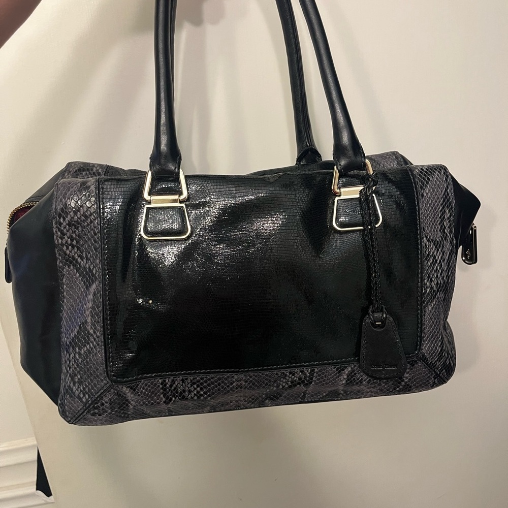 Cole Haan Black and Gray Shoulder Bag
